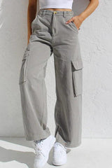 Trendy Streetwear Spodnie Cargo z Wysokim Stanem dla Kobiet