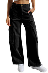 Trendy Streetwear Spodnie Cargo z Wysokim Stanem dla Kobiet