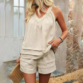 Sukienka Bez Rękawów z Dekoltem w Serek