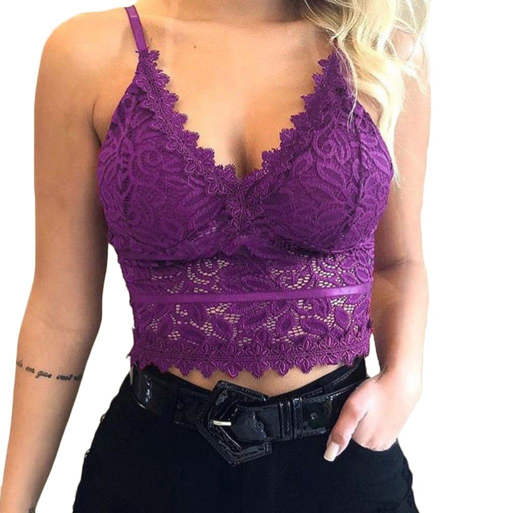 Uwodzicielski Koronkowy Braletka Crop Top
