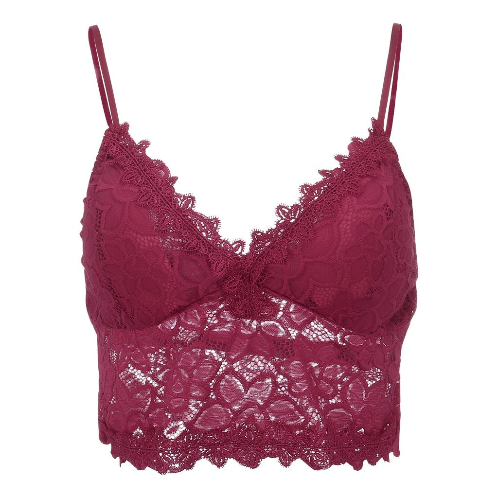 Uwodzicielski Koronkowy Braletka Crop Top