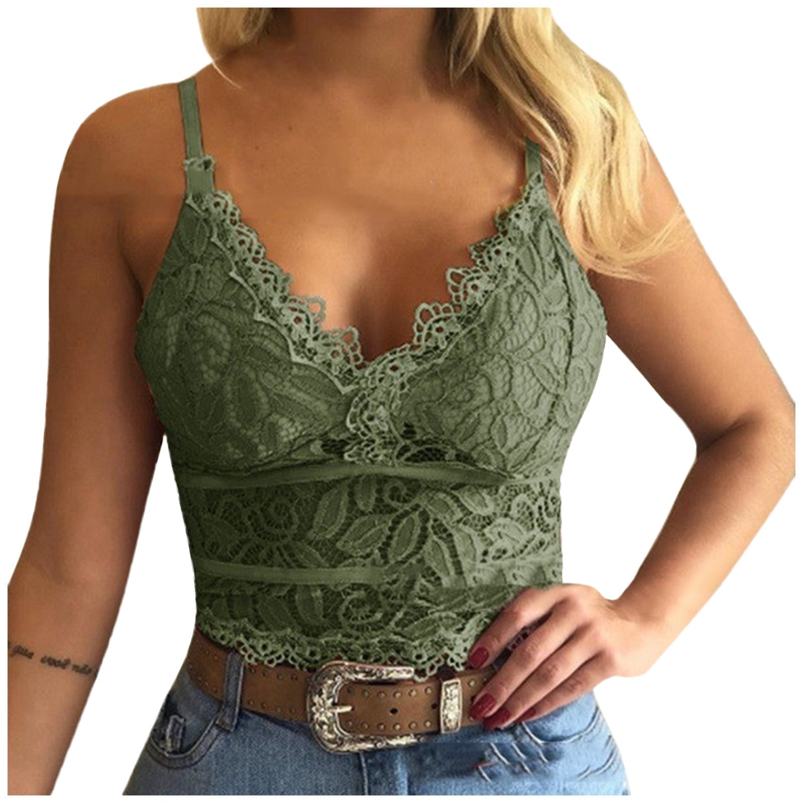 Uwodzicielski Koronkowy Braletka Crop Top