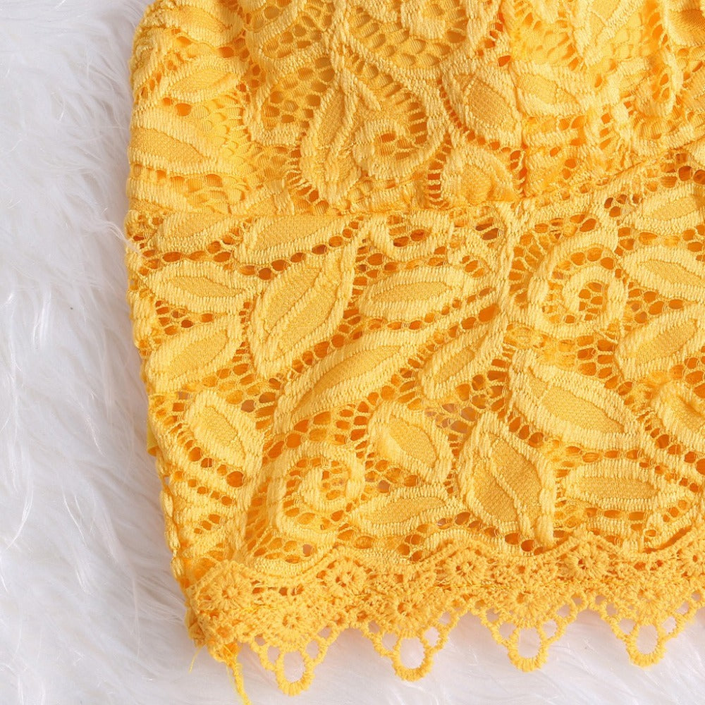 Uwodzicielski Koronkowy Braletka Crop Top