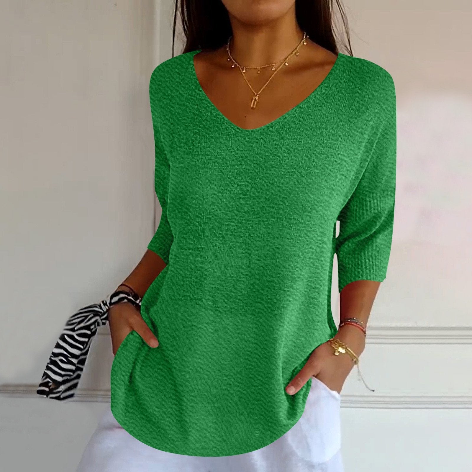 Luźny Elegancki Top